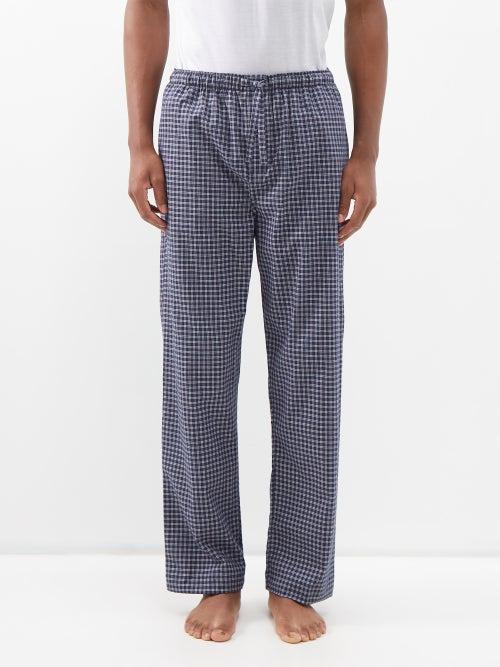 Derek Rose - Braemer Checked Cotton Pyjama Trousers - Mens - Blue Multi