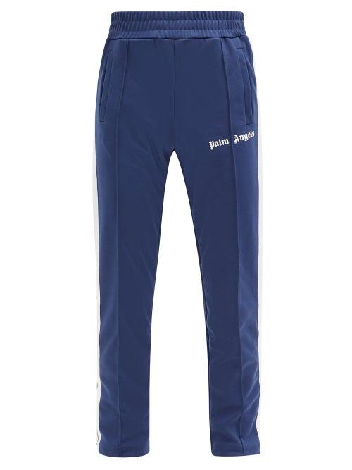 Matchesfashion.com Palm Angels - Logo-print Jersey Track Pants - Mens - Blue