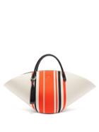 Matchesfashion.com Jil Sander - Leather Trim Canvas Tote Bag - Womens - Red Multi