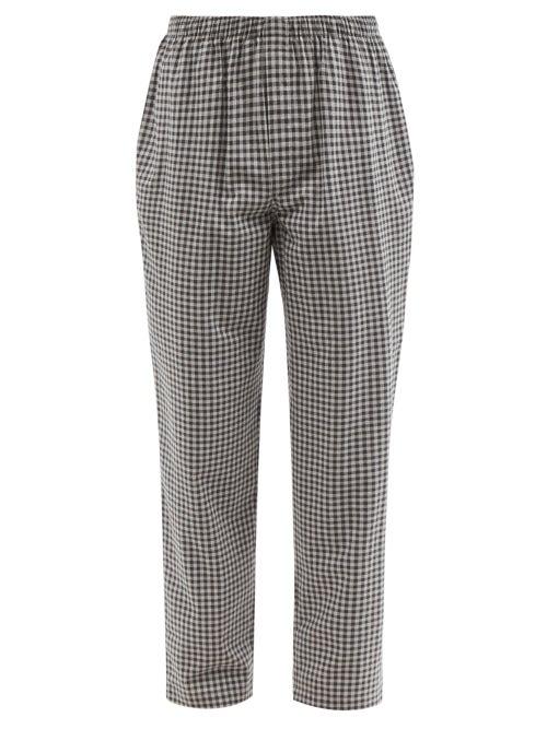 Sunspel - Checked Cotton Pyjama Trousers - Mens - Grey Multi
