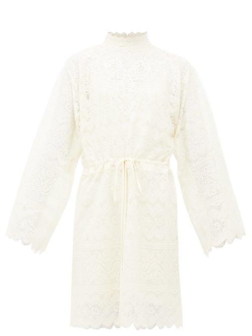 Matchesfashion.com Gucci - Gg Cotton-blend Chantilly-lace Dress - Womens - Ivory