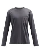 Matchesfashion.com Zimmerli - Cotton-blend Jersey Long-sleeved T-shirt - Mens - Dark Grey