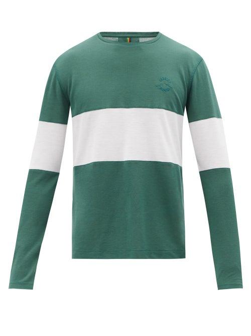 Iffley Road - Hove Striped Technical-jersey Long-sleeve T-shirt - Mens - Green