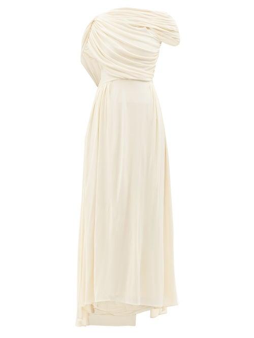 Khaite - Sloan Open-back Draped-jersey Dress - Womens - Cream