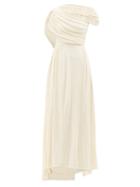 Khaite - Sloan Open-back Draped-jersey Dress - Womens - Cream
