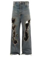 Balenciaga - Distressed Wide-leg Jeans - Mens - Grey
