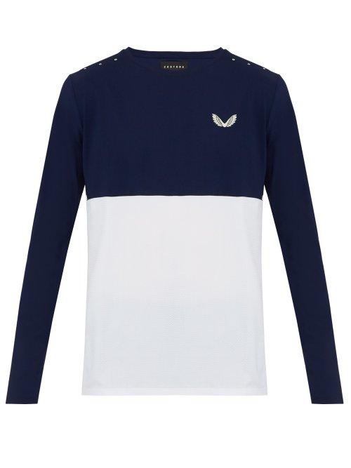 Matchesfashion.com Castore - Fellows Long Sleeved Stretch Mesh T Shirt - Mens - Navy White