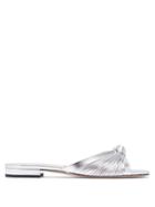 Matchesfashion.com Gucci - Crawford Knot Front Leather Slides - Womens - Silver