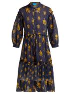 Matchesfashion.com M.i.h Jeans - Lyra Floral Print Cotton Dress - Womens - Navy Print