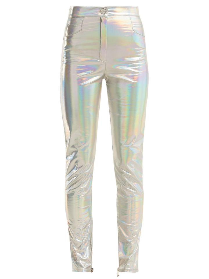 Balmain High-rise Skinny Hologram Trousers