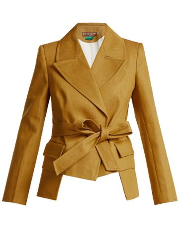 Duro Olowu Tie Waist Cotton-denim Blazer