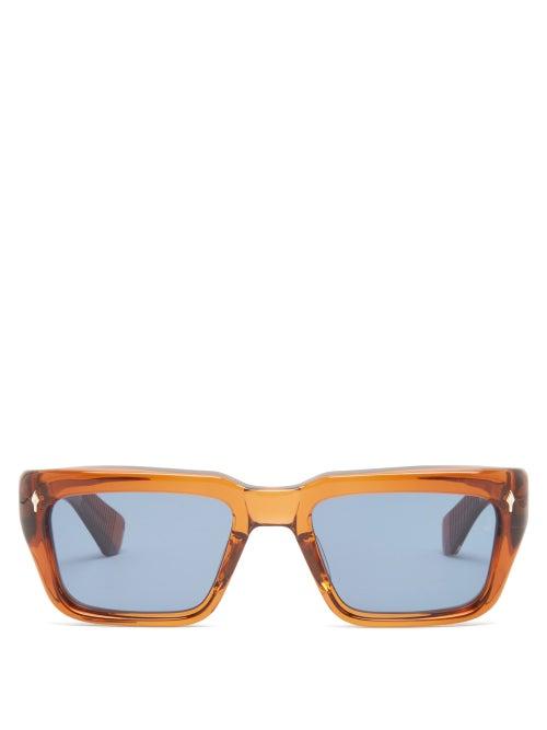 Jacques Marie Mage - Walker Square Acetate Sunglasses - Mens - Brown