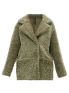 Matchesfashion.com Giani Firenze - Ingrid Reversible Shearling And Leather Coat - Womens - Dark Green