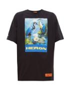 Matchesfashion.com Heron Preston - Heron Logo Print Cotton T Shirt - Mens - Black Multi