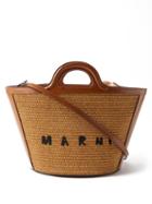 Marni - Tropicalia Small Raffia And Leather Basket Bag - Womens - Brown