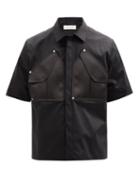 Matchesfashion.com 1017 Alyx 9sm - Short-sleeved Flap-pocket Cotton-blend Shirt - Mens - Black