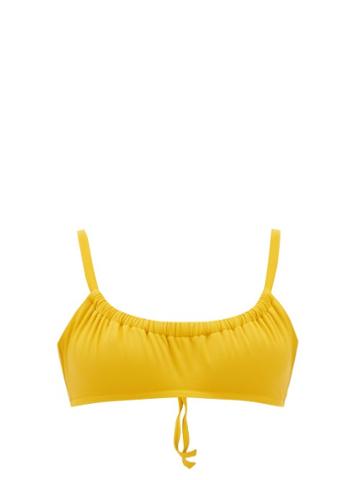 Matchesfashion.com Araks - Yash Ruched-neck Bikini Top - Womens - Yellow