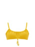Matchesfashion.com Araks - Yash Ruched-neck Bikini Top - Womens - Yellow