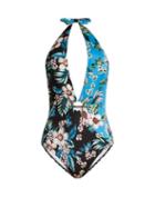 Matchesfashion.com Diane Von Furstenberg - Cheeky Floral Print Swimsuit - Womens - Black Print