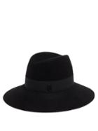 Matchesfashion.com Maison Michel - Kate Grosgrain-trim Felt Fedora Hat - Womens - Black