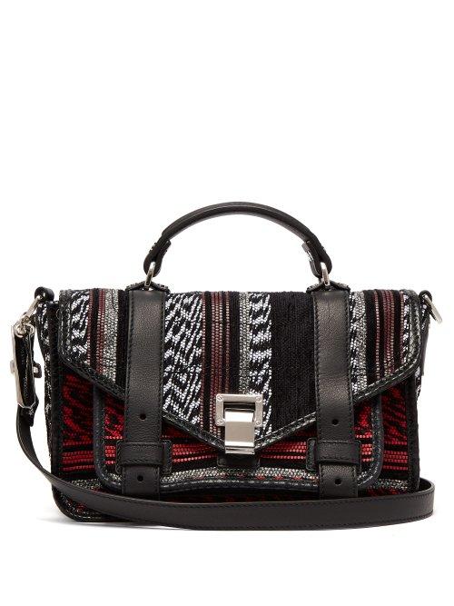 Matchesfashion.com Proenza Schouler - Ps1 Woven Cross Body Bag - Womens - Black White