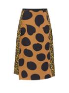 Matchesfashion.com Marni - Contrasting Pebble-print Midi Skirt - Womens - Brown Multi