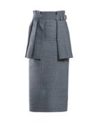 Matchesfashion.com Fendi - Pleated Panel Tweed Pencil Skirt - Womens - Blue Multi