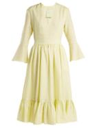 Matchesfashion.com Loup Charmant - Sea Island Linen Midi Dress - Womens - Light Yellow