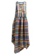 Matchesfashion.com Marques'almeida - Oversized Tartan Print Poplin Midi Dress - Womens - Multi