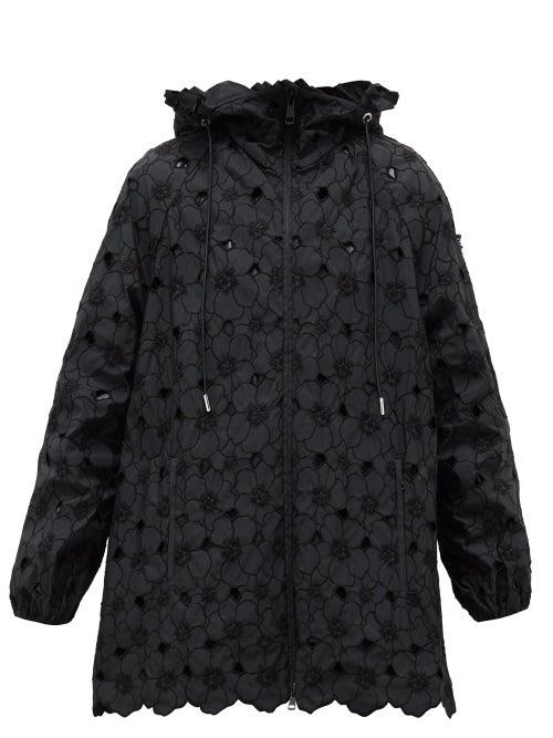 Matchesfashion.com 4 Moncler Simone Rocha - Acaena Broderie-anglaise Technical Hooded Jacket - Womens - Black