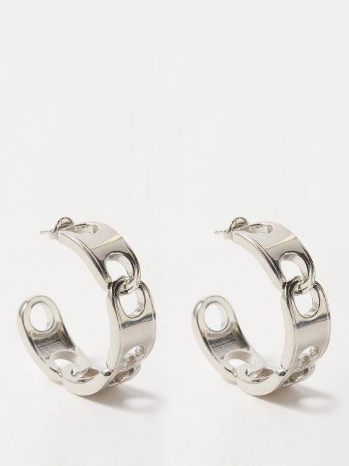Paco Rabanne - Wave Chain Hoop Earrings - Womens - Silver