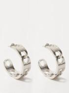 Paco Rabanne - Wave Chain Hoop Earrings - Womens - Silver
