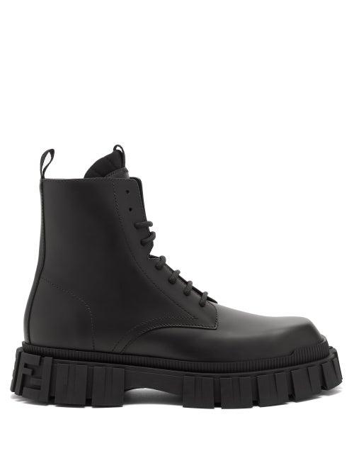 Fendi - Lace-up Leather Boots - Mens - Black