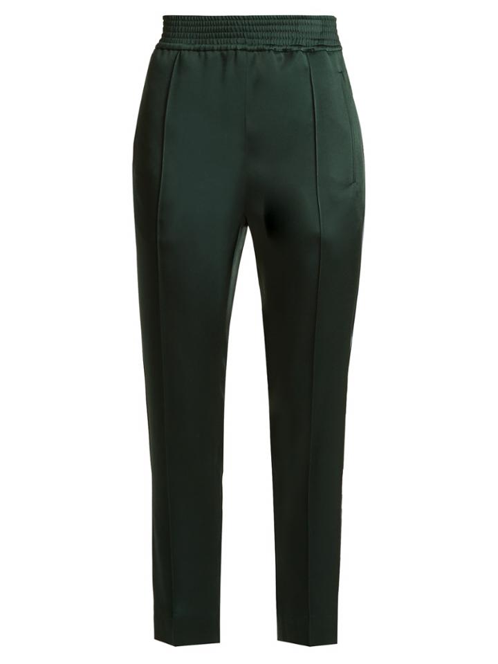 Haider Ackermann Kuiper High-rise Slim-leg Satin Cropped Trousers