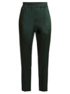 Haider Ackermann Kuiper High-rise Slim-leg Satin Cropped Trousers