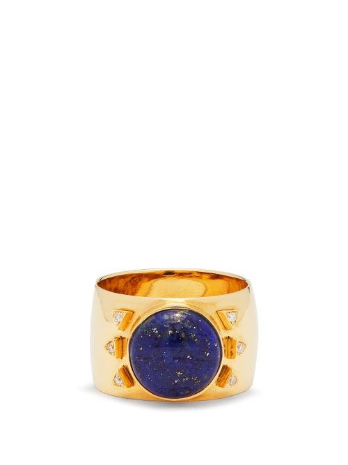 Matchesfashion.com Mukhi Sisters - Diamond, Lapis Lazuli & 18kt Gold Ring - Womens - Blue Gold