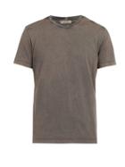 Matchesfashion.com Bottega Veneta - Intrecciato Panel Cotton T Shirt - Mens - Grey