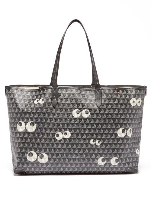 Anya Hindmarch - Eyes I Am A Plastic Bag Recycled-canvas Tote Bag - Womens - Dark Grey