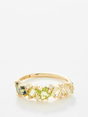 Suzanne Kalan - Diamond, Peridot, Topaz & 14kt Gold Ring - Womens - Green Multi