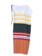 Matchesfashion.com Marni - Asymmetric Striped Poplin Dress - Womens - White Multi