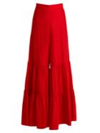 Adriana Degreas Tiered Wide-leg Jersey Trousers