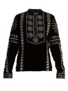 Matchesfashion.com Dodo Bar Or - Maria Embroidered Velvet Top - Womens - Black Silver