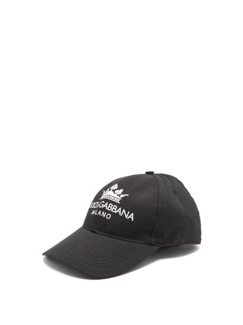 Matchesfashion.com Dolce & Gabbana - Logo Print Cotton Cap - Mens - Black
