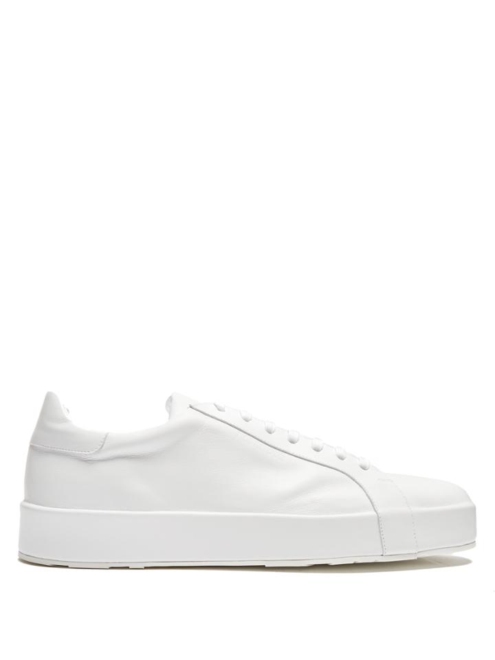 Jil Sander Logo-debossed Low-top Leather Trainers