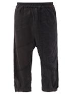 Matchesfashion.com By Walid - Orson Patchwork Upcycled-linen Cropped Trousers - Mens - Black