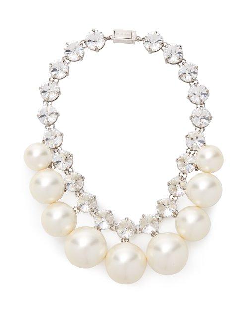Matchesfashion.com Miu Miu - Crystal And Pearl Choker - Womens - Crystal