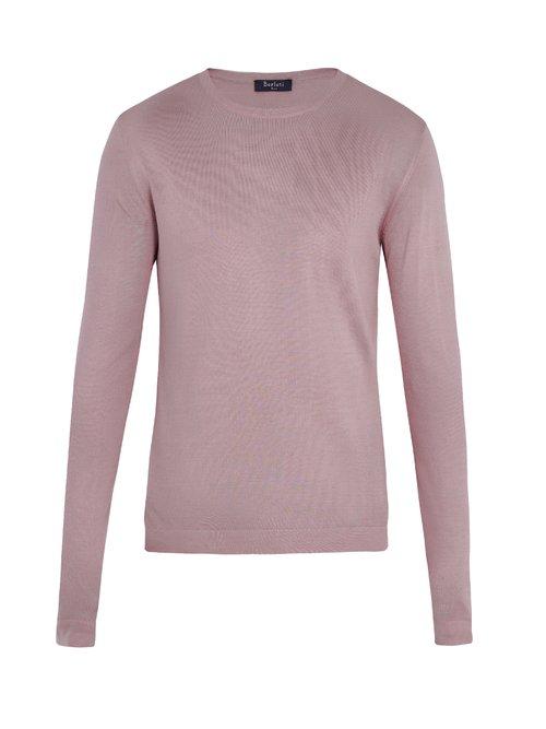 Matchesfashion.com Berluti - Crew Neck Silk Knit Sweater - Mens - Pink