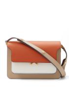 Ladies Bags Marni - Trunk Medium Leather Shoulder Bag - Womens - Orange Multi