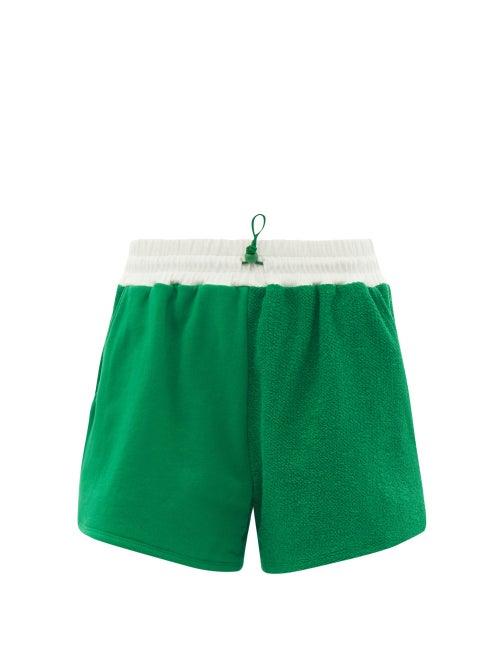 Ladies Rtw Staud - Bungee Cotton-terry Shorts - Womens - Green