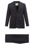 Jil Sander - Single-breasted Wool-gabardine Suit - Mens - Blue